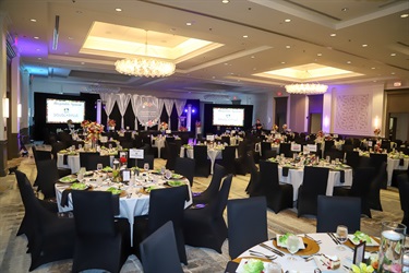 Ballroom set for the 2026 Douglas County Chamber Ball