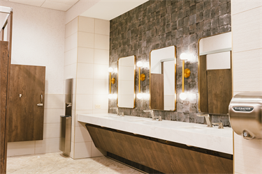 Interior view of bathroom sinks area