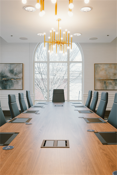 Boardroom looking down the table to the side