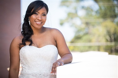 Beautiful bride on the patio